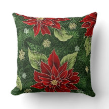 Elegant juljulstjärnadekorativ kudde