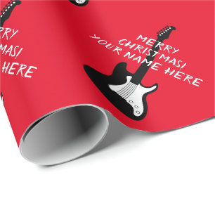 Elegant julklapp av guitar från sten presentpapper