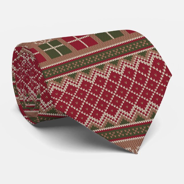 Elegant julklapp Mönster Roligt Helgdag Slips (Rullad)
