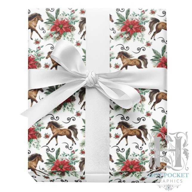 Elegant julklappspapper med hästmotiv presentpapper (Skapare uppladdad)