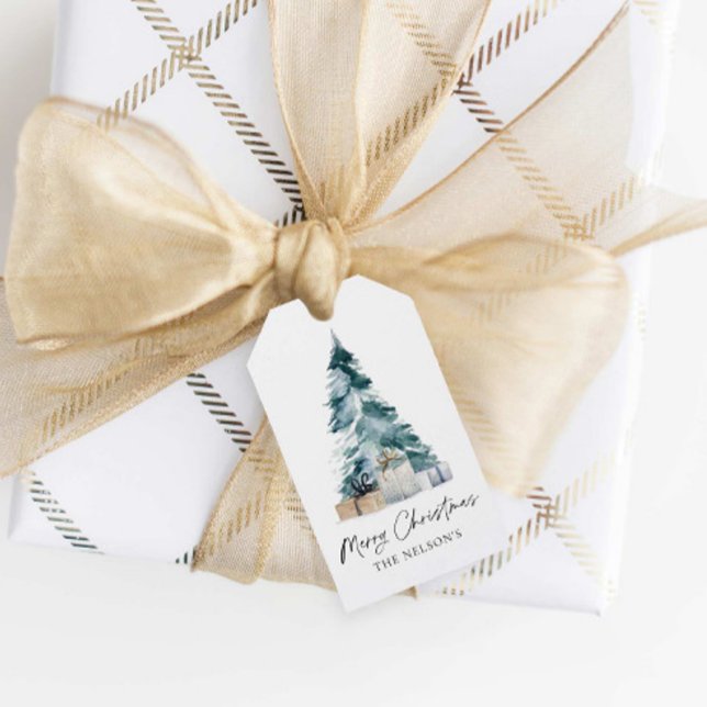 Elegant julklappspresent presentetikett (Merry Christmas Gift Tags)