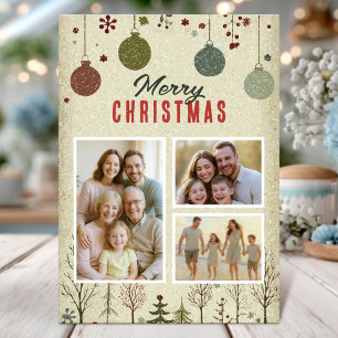 Elegant julkort för familjefoto inbjudningar