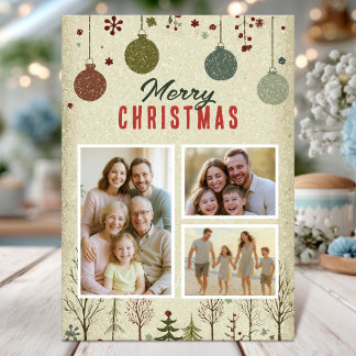 Elegant julkort för familjefoto inbjudningar
