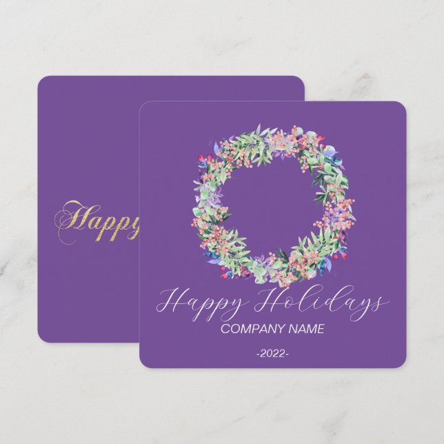 Elegant julkort i akvarell (Fram/baksida)