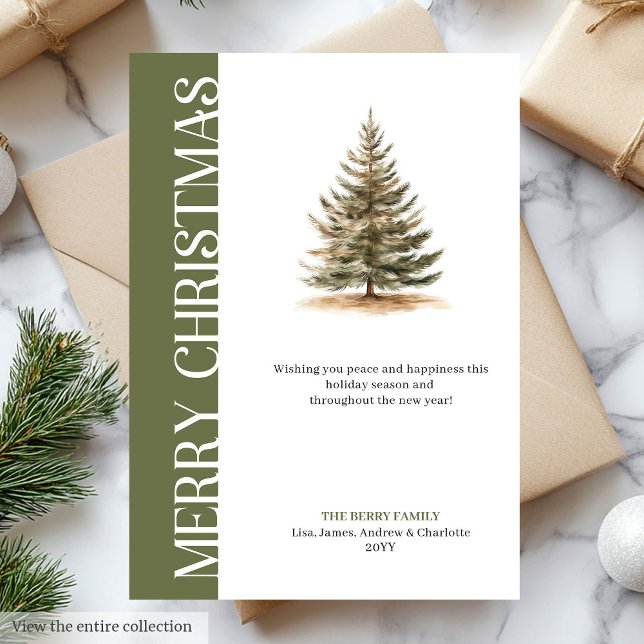 Elegant julkort i neutrala färger med minimalistis (Elegant Neutral Tones Minimalist Christmas Card)