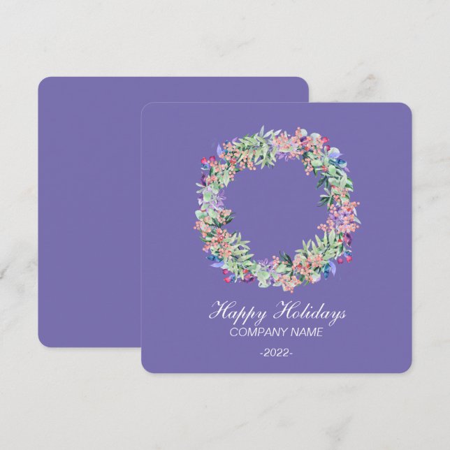 Elegant julkort med akvarell (Fram/baksida)