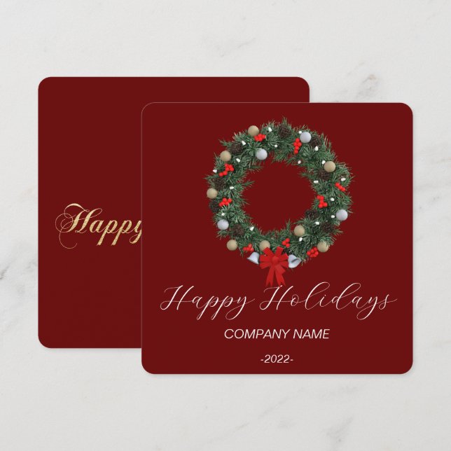 Elegant julkort med akvarell (Fram/baksida)