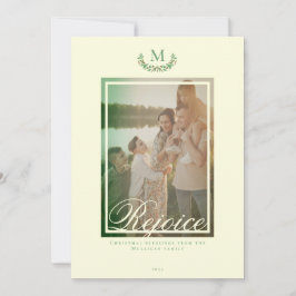 Elegant julkort med monogram och foto