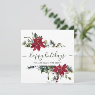 Elegant julkort med Poinsettia för företag