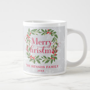 Elegant julkrans Glad jul familj Jumbo Mugg