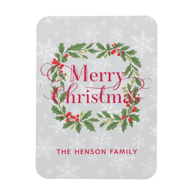 Elegant julkrans God Jul  Magnet (Vertikal)