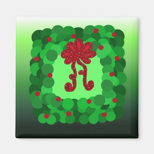Elegant julkrans magnet (Framsidan)