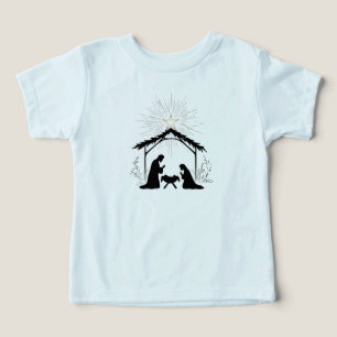 Elegant julkrubba silhuett minimal för småbarn t shirt