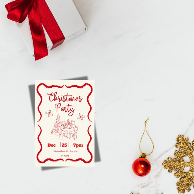 Elegant julmiddagsinbjudan  inbjudningar (Skapare uppladdad)