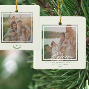 Elegant julmonogram foto Semester Julgransprydnad Keramik