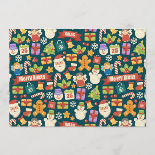 Elegant julmönster - Glad jul design Inbjudningar