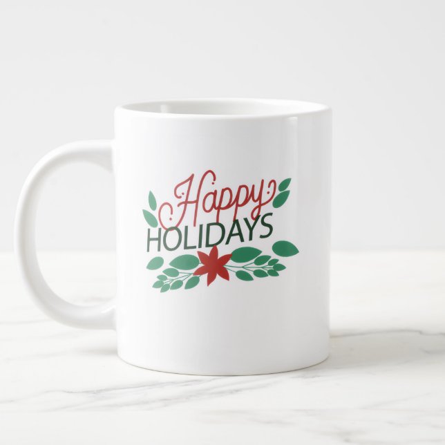 Elegant julmugg – Klassisk högtidlig kaffe & T Jumbo Mugg (Vänster)