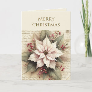 Elegant julpoinsettia blomma firande kort