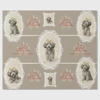 Elegant julpresentpapper med valp (beställ efter ö presentpapper