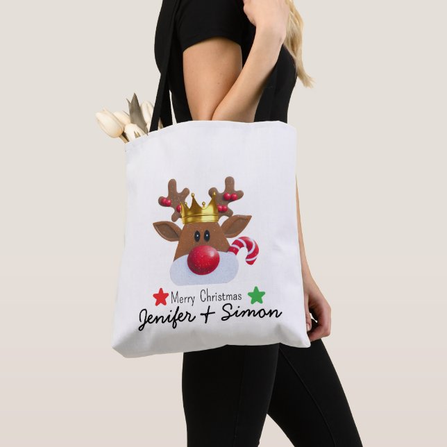 Elegant julrenväska tygkasse (Närbild)
