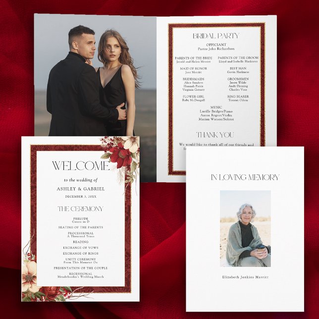 Elegant Julrött, Blommigt Program (Skapare uppladdad)