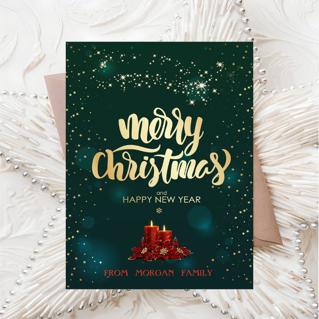 Elegant Julrött ljus Helgkort (Skapare uppladdad)