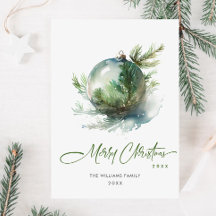 Elegant Julsalong Grönt Ornament Hälsning