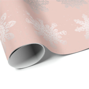 Elegant Julsnowflake silver ro guld Presentpapper