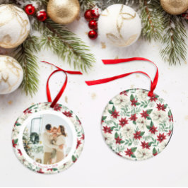 Elegant julstjärna kant Familjefoto Ornament