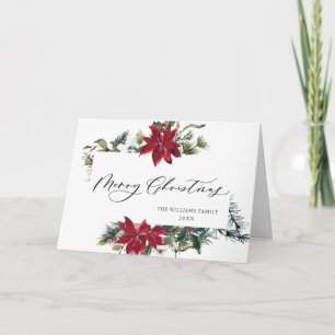 Elegant Julstjärna Mistel Julhälsning Helgkort