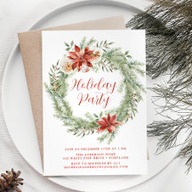 Elegant julstjärna och grönska Holiday Party