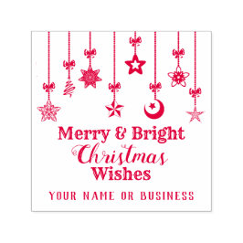 Elegant julstjärna Ornament Självfärgande Stämpel