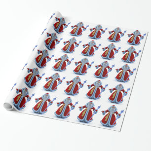 Elegant jultomten Gift Wrapping Papper Presentpapper