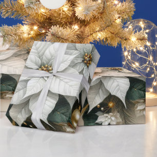 Elegant julvit julstjärna presentpapper