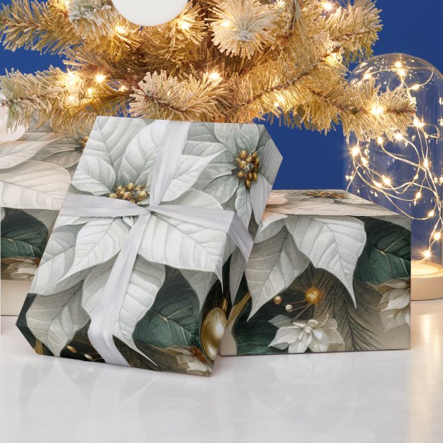 Elegant julvit julstjärna presentpapper (Helgdagar)