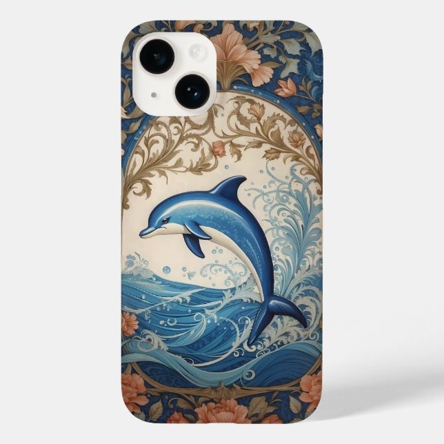Elegant Jumping Dolphin William Morris Inspired (Baksida)