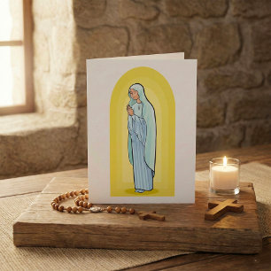 Elegant Jungfru Maria Katolsk Religiös Kort
