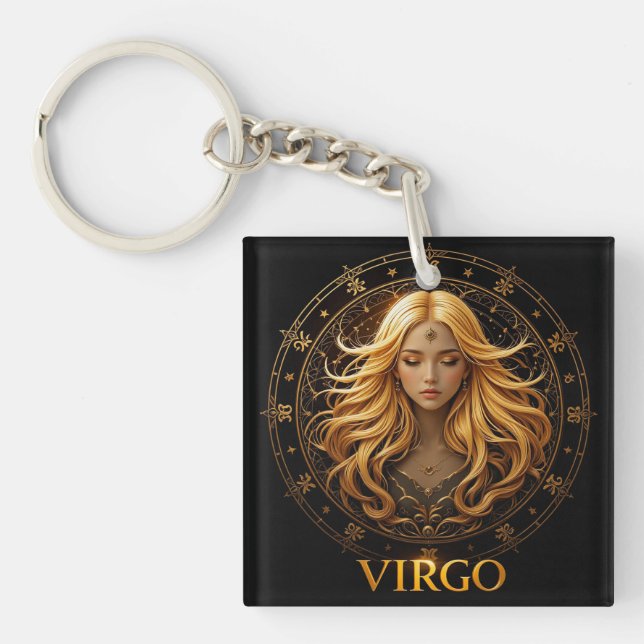 Elegant Jungfrun Zodiakillustration med Guld (Framsidan)