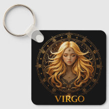 Elegant Jungfrun Zodiakillustration med Guld