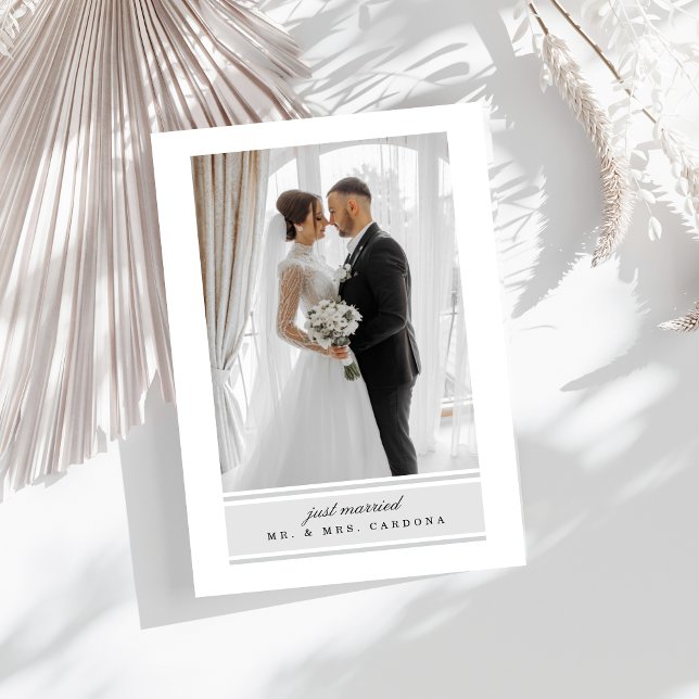 Elegant Just Married Elopement Photo Announcement Meddelande (Skapare uppladdad)