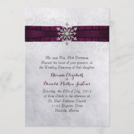 Elegant juvelbesatt snöflinga bröllopsinbjudan inbjudningar