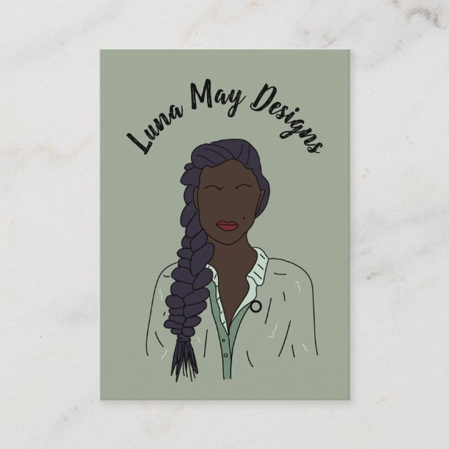 Elegant Juvelry Chef Women 1 Pin Affärskort Visitkort (Framsida)