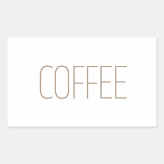 Elegant Kaffe i Brunt Rektangulärt Klistermärke