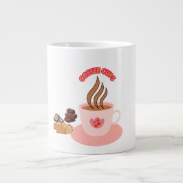 Elegant Kaffe Kopp med choklad och Biscuit Jumbo Mugg