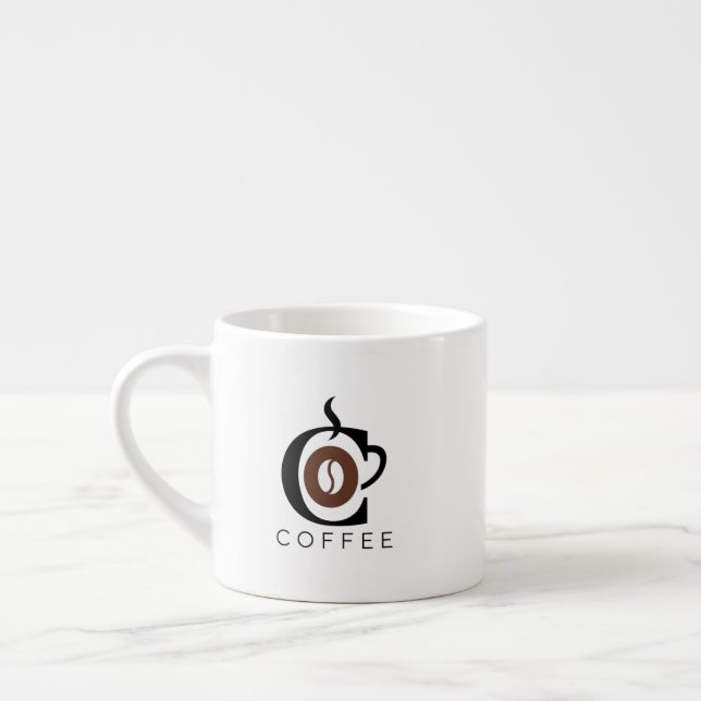 Elegant Kaffe Monogram Espressomugg (Vänster)