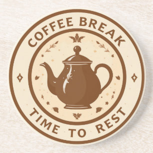 Elegant kaffepaus teapot illustration underlägg