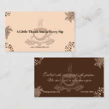 Elegant Kaffetackkort Varm Brun