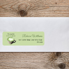 Elegant kaffetema perfekt matcha bröllopsdusch returadress etikett