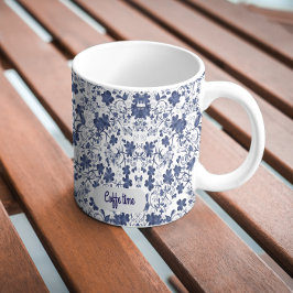 Elegant kaffetid floral mugg