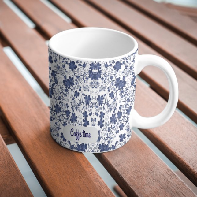Elegant kaffetid floral mugg (Skapare uppladdad)
